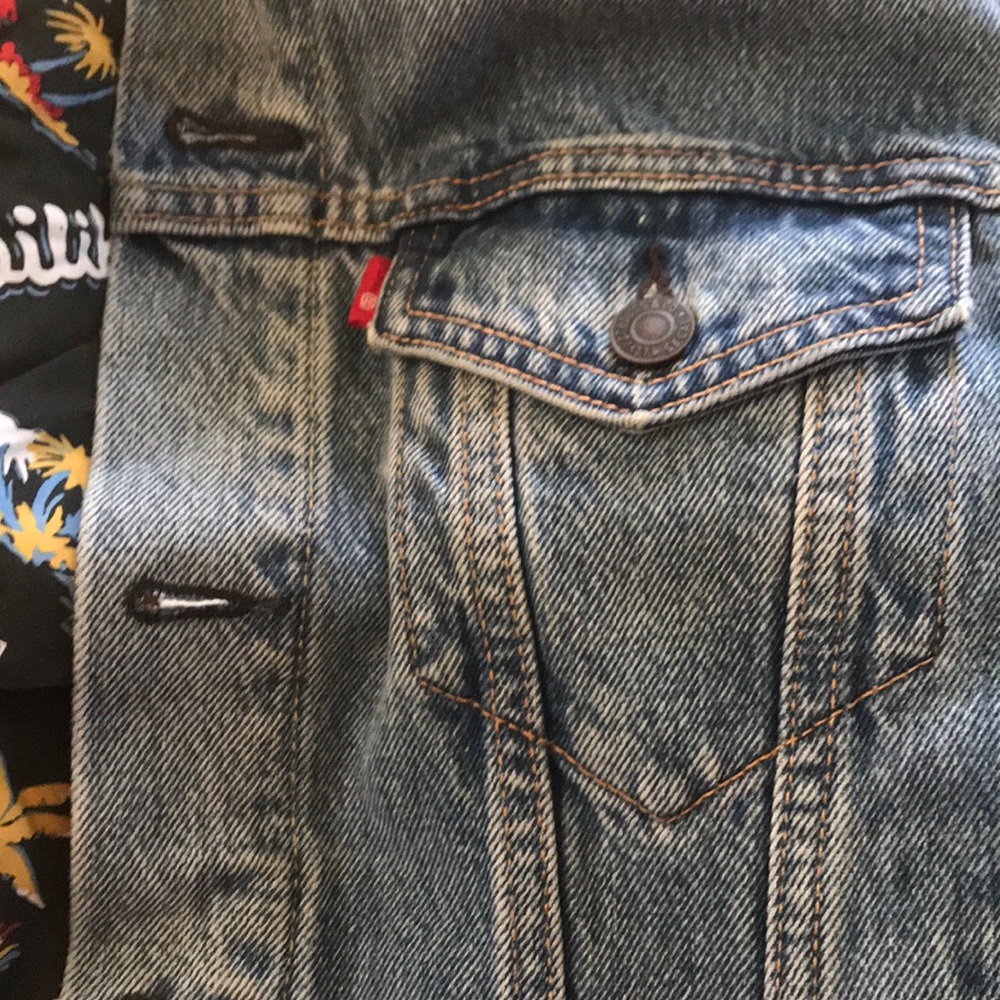 Levi’s Trucker Jean Jacket Waikiki lined sz S - Picture 10 of 10